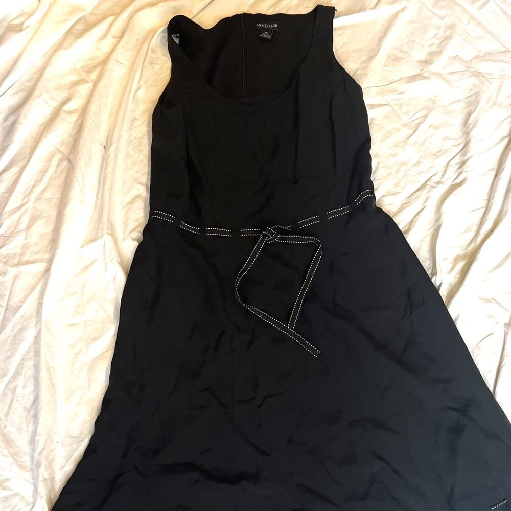 Ann Taylor Fit and Flare ribbon detail dress
